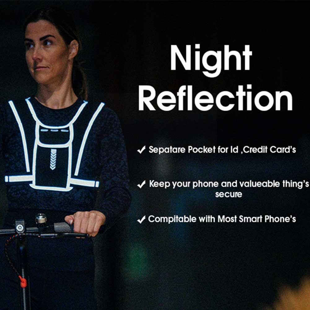Reflective Running Vest with Phone &amp; Bottle Storage