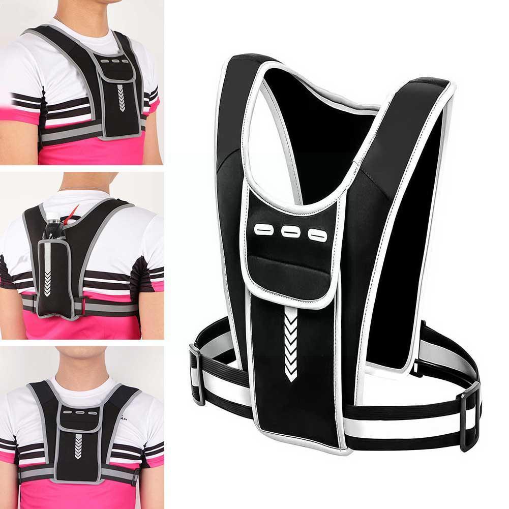 Reflective Running Vest with Phone &amp; Bottle Storage